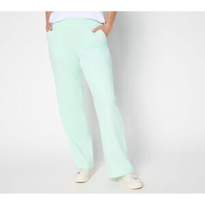 Belle by Kim Gravel Women's Plus Sz Pants 1X Seaside Sweats Beach Green A691565